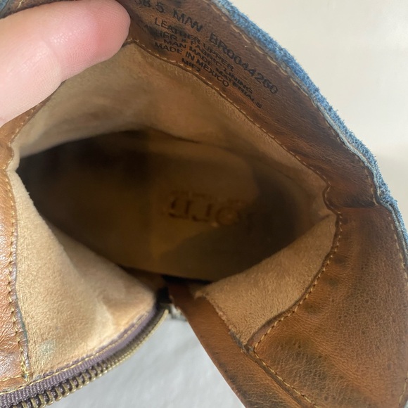 Born Alondra booties boots women's size 7.5 gray leather / suede heeled western - Picture 9 of 9